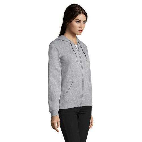gris chiné CHAQUETA DE MUJER CON CAPUCHA SOL'S SEVEN WOMEN