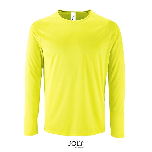 amarillo fluo CAMISETA DEPORTIVA DE MANGA LARGA PARA HOMBRE SOL'S SPORTY LSL MEN
