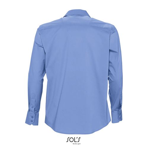 azul celeste vivo CAMISA STRECH MANGA LARGA PARA HOMBRE SOL'S BRIGHTON
