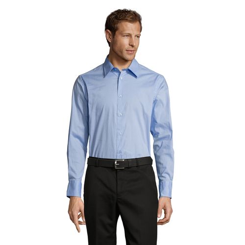 azul celeste vivo CAMISA STRECH MANGA LARGA PARA HOMBRE SOL'S BRIGHTON