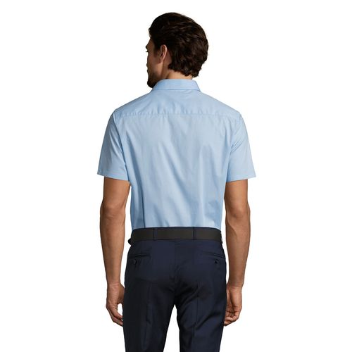 azul celeste vivo CAMISA STRECH MANGA CORTA PARA HOMBRE SOL'S BROADWAY