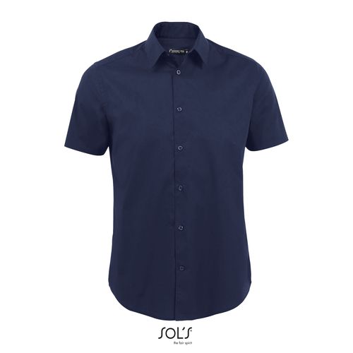 azul oscuro CAMISA STRECH MANGA CORTA PARA HOMBRE SOL'S BROADWAY