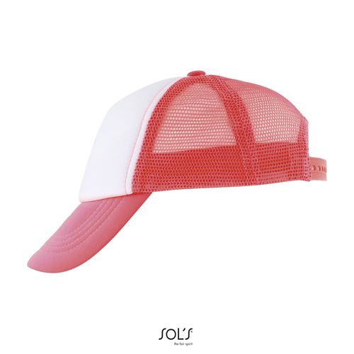 blanco/coral fluo GORRA DE MALLA DE 5 PANELES PARA NIÑOS SOL'S BUBBLE KIDS