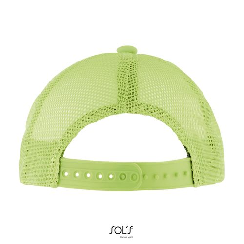 blanco/verde fluo GORRA DE MALLA DE 5 PANELES PARA NIÑOS SOL'S BUBBLE KIDS