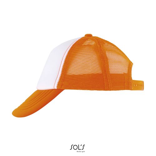 blanco/naranja fluo GORRA DE MALLA DE 5 PANELES PARA NIÑOS SOL'S BUBBLE KIDS
