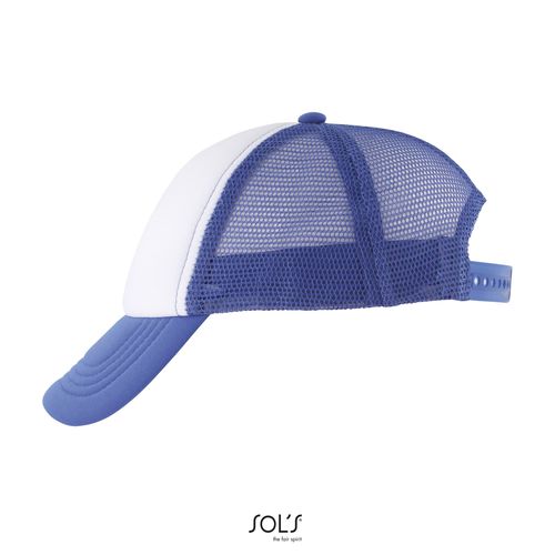 blanco/azulón GORRA DE MALLA DE 5 PANELES PARA NIÑOS SOL'S BUBBLE KIDS