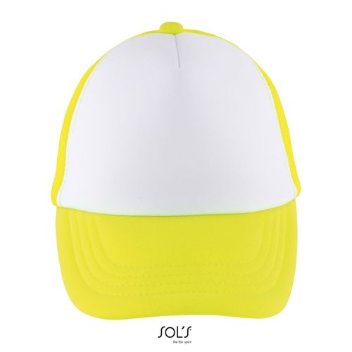 blanco/amarillo fluo GORRA DE MALLA DE 5 PANELES PARA NIÑOS SOL'S BUBBLE KIDS