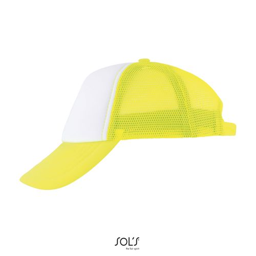 blanco/amarillo fluo GORRA DE MALLA DE 5 PANELES PARA NIÑOS SOL'S BUBBLE KIDS