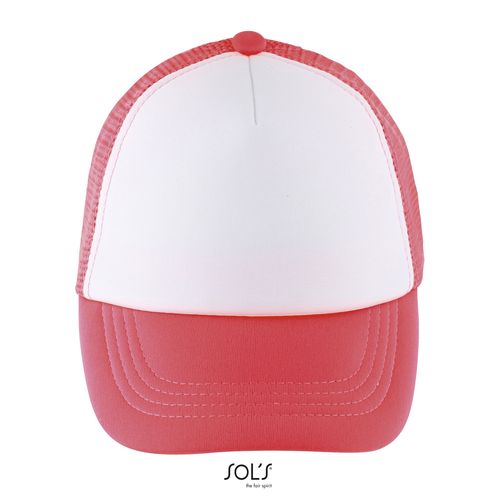 blanco/coral fluo GORRA DE MALLA DE 5 PANELES PARA NIÑOS SOL'S BUBBLE KIDS