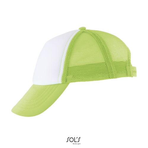 blanco/verde fluo GORRA DE MALLA DE 5 PANELES PARA NIÑOS SOL'S BUBBLE KIDS