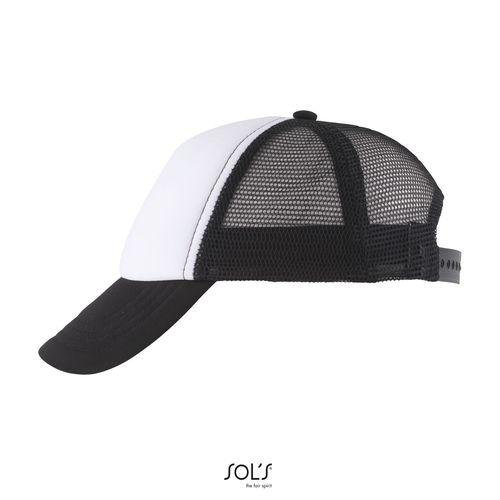 blanco/negro GORRA DE MALLA DE 5 PANELES PARA NIÑOS SOL'S BUBBLE KIDS