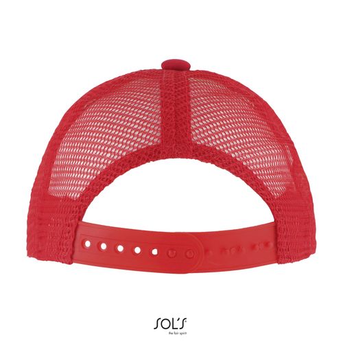 blanco/rojo GORRA DE MALLA DE 5 PANELES PARA NIÑOS SOL'S BUBBLE KIDS