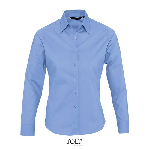 azul celeste vivo CAMISA STRETCH MANGA LARGA PARA MUJER SOL'S EDEN