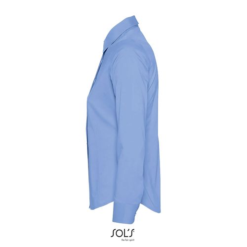 azul celeste vivo CAMISA STRETCH MANGA LARGA PARA MUJER SOL'S EDEN