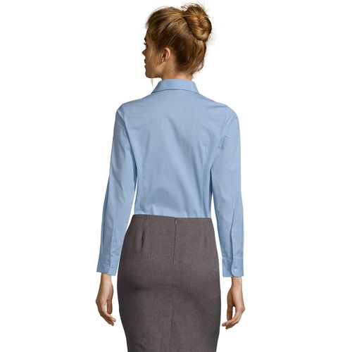 azul celeste vivo CAMISA STRETCH MANGA LARGA PARA MUJER SOL'S EDEN