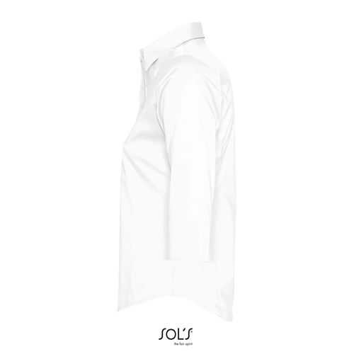 white CAMISA STRETCH MANGA 3/4 PARA MUJER SOL'S EFFECT