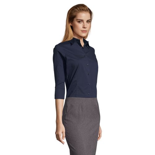 azul oscuro CAMISA STRETCH MANGA 3/4 PARA MUJER SOL'S EFFECT