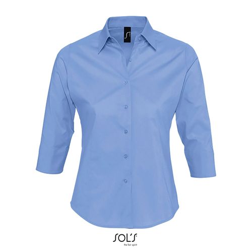 azul celeste vivo CAMISA STRETCH MANGA 3/4 PARA MUJER SOL'S EFFECT