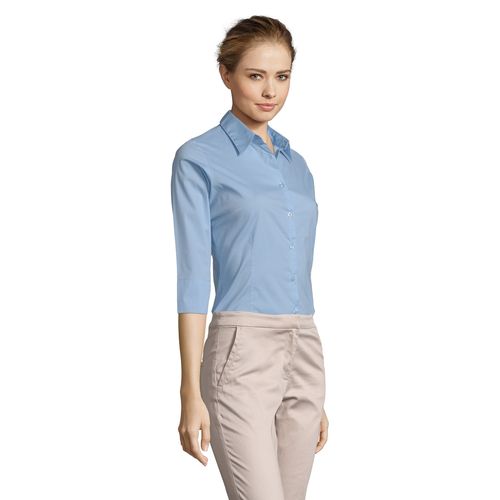 azul celeste vivo CAMISA STRETCH MANGA 3/4 PARA MUJER SOL'S EFFECT