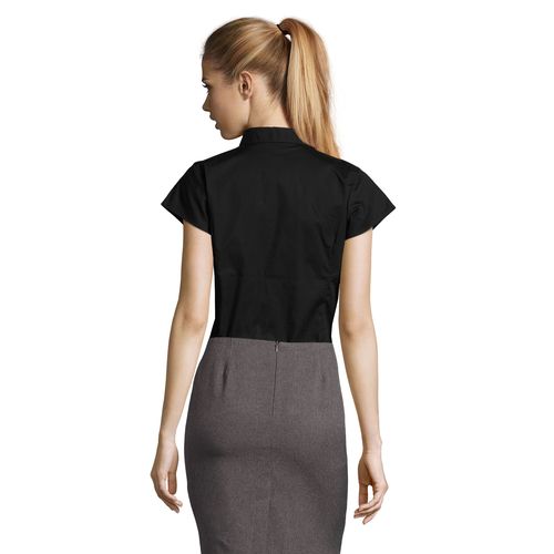 black CAMISA STRECH MANGA CORTA PARA MUJER SOL'S EXCESS