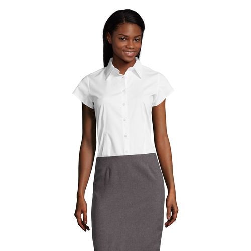 white CAMISA STRECH MANGA CORTA PARA MUJER SOL'S EXCESS