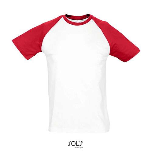 blanco/rojo CAMISETA BICOLOR CON MANGA RAGLÁN PARA HOMBRE SOL'S FUNKY