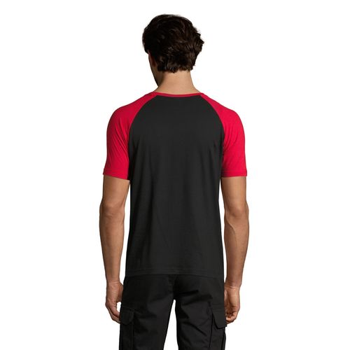 negro/rojo CAMISETA BICOLOR CON MANGA RAGLÁN PARA HOMBRE SOL'S FUNKY