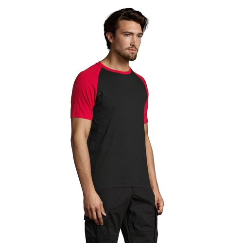 negro/rojo CAMISETA BICOLOR CON MANGA RAGLÁN PARA HOMBRE SOL'S FUNKY