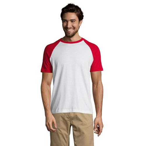 blanco/rojo CAMISETA BICOLOR CON MANGA RAGLÁN PARA HOMBRE SOL'S FUNKY