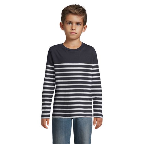 blanco/azul marino CAMISETA RAYADA DE MANGA LARGA PARA NIÑO SOL'S MATELOT LSL KIDS