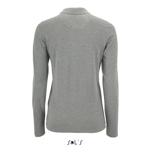 gris chiné POLO PIQUÉ DE MANGA LARGA PARA MUJER SOL'S PERFECT LSL WOMEN