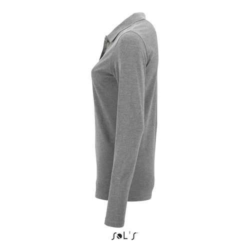 gris chiné POLO PIQUÉ DE MANGA LARGA PARA MUJER SOL'S PERFECT LSL WOMEN