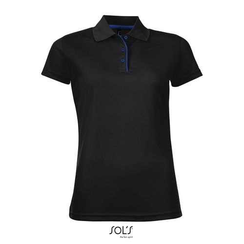 black POLO DE DEPORTE PARA MUJER SOL'S PERFORMER WOMEN