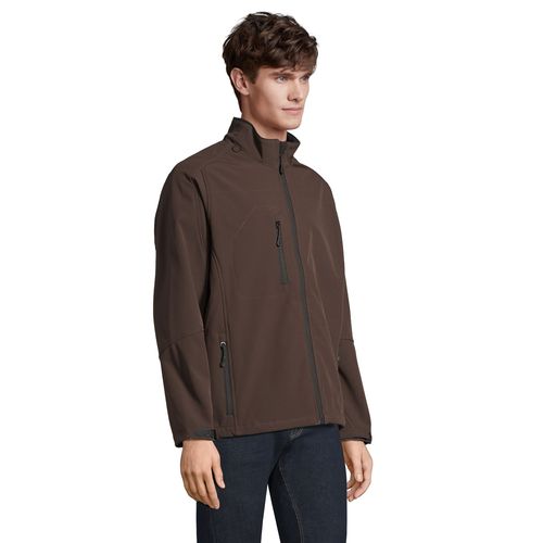 chocolate oscuro SOFTSHELL CON CREMALLERA PARA HOMBRE SOL'S RELAX