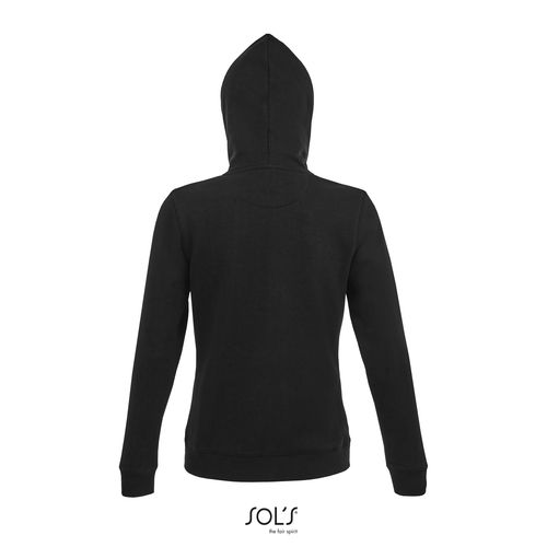 black SUDADERA CON CREMALLERA Y CAPUCHA DE MUJER SOL'S SPIKE WOMEN