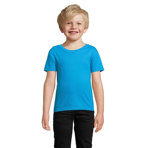 azul aqua CAMISETA AJUSTADA DE CUELLO REDONDO PARA NIÑOS SOL'S PIONEER KIDS