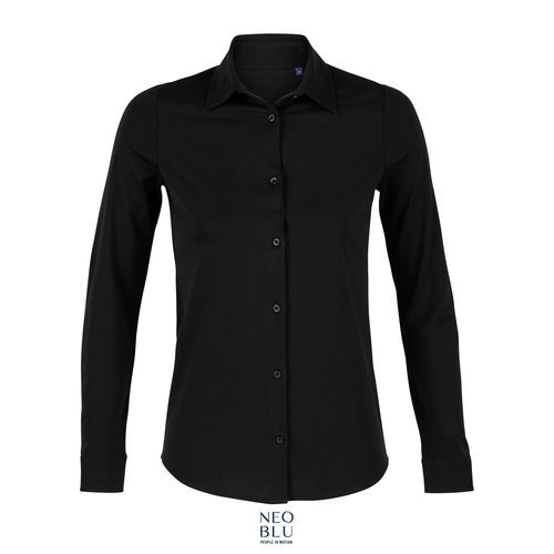 negro produndo CAMISA ALGODÓN MERCERIZADO PARA MUJER NEOBLU BALTHAZAR WOMEN