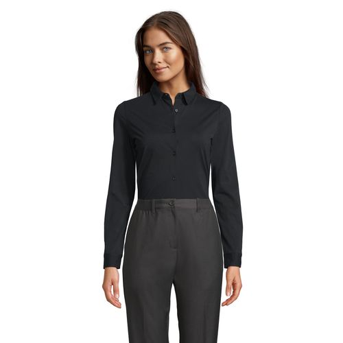 negro produndo CAMISA ALGODÓN MERCERIZADO PARA MUJER NEOBLU BALTHAZAR WOMEN