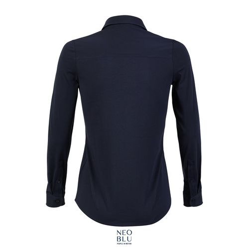 azul noche CAMISA ALGODÓN MERCERIZADO PARA MUJER NEOBLU BALTHAZAR WOMEN