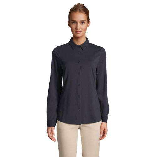 azul noche CAMISA ALGODÓN MERCERIZADO PARA MUJER NEOBLU BALTHAZAR WOMEN