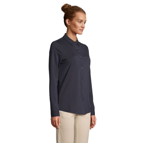 azul noche CAMISA ALGODÓN MERCERIZADO PARA MUJER NEOBLU BALTHAZAR WOMEN