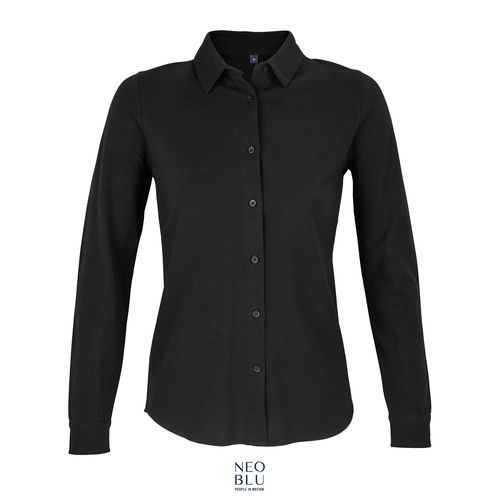 negro produndo CAMISA PIQUÉ DE ALGODÓN PARA MUJER NEOBLU BASILE WOMEN