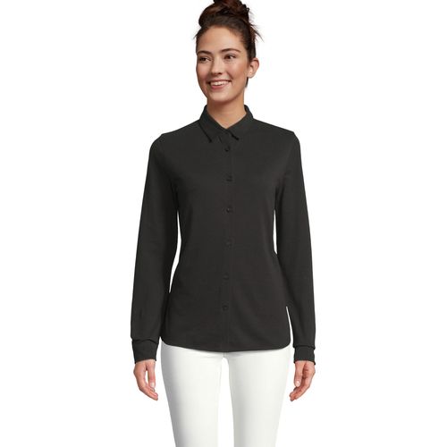 negro produndo CAMISA PIQUÉ DE ALGODÓN PARA MUJER NEOBLU BASILE WOMEN