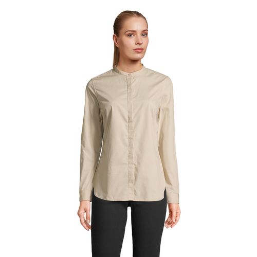 beis CAMISA CUELLO MAO PARA MUJER NEOBLU BART WOMEN