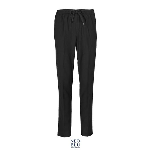 negro produndo PANTALONES DE TRAJE CON CINTURA ELÁSTICA PARA MUJER NEOBLU GERMAIN WOMEN