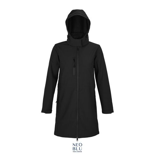 negro produndo CHAQUETA LARGA SOFTSHELL PARA MUJER NEOBLU ACHILLE WOMEN