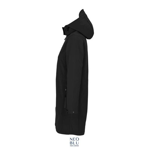 negro produndo CHAQUETA LARGA SOFTSHELL PARA MUJER NEOBLU ACHILLE WOMEN