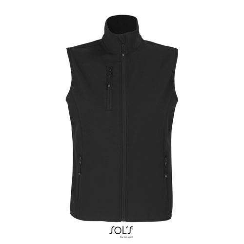VESTE FEMME&nbsp;ZIPPÉE SOFTSHELL SANS MANCHE SOL'S FALCON BW WOMEN