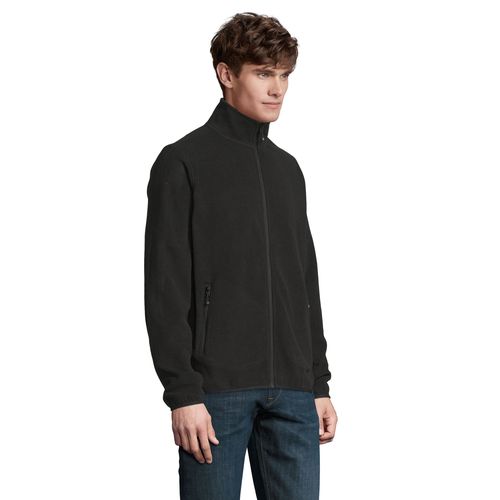 black CHAQUETA CON CREMALLERA DE MICROFIBRA PARA HOMBRE SOL'S FACTOR MEN
