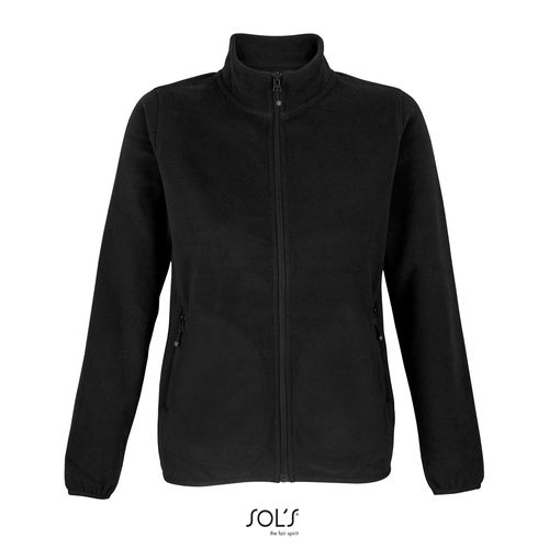 black CHAQUETA CON CREMALLERA DE MICROFIBRA PARA MUJER SOL'S FACTOR WOMEN